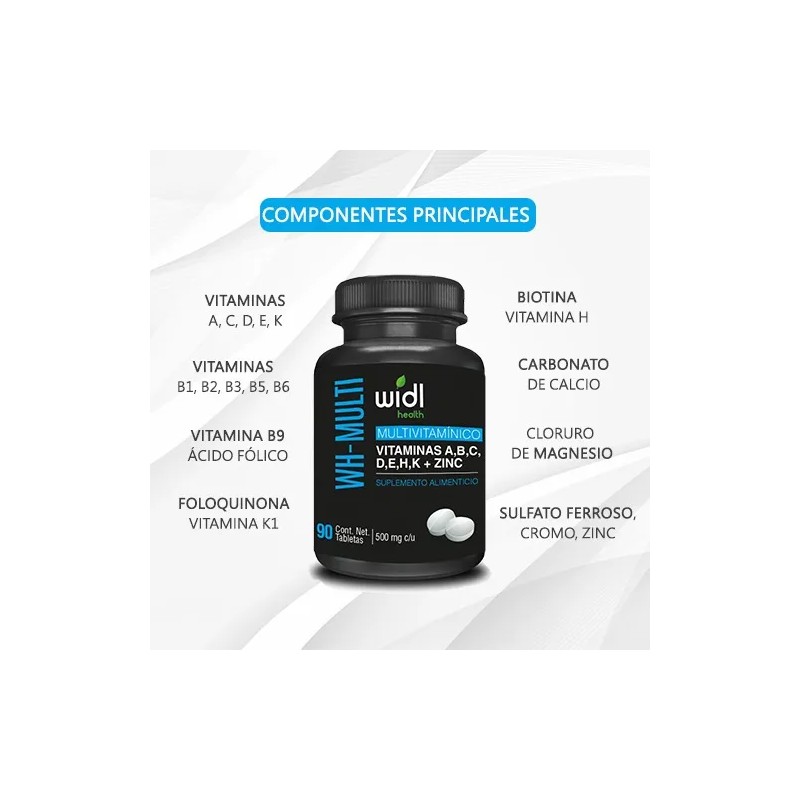 Vitaminas Para Hombremujer Multivitamnico 90 Tabletas Widl Sin Sabor -