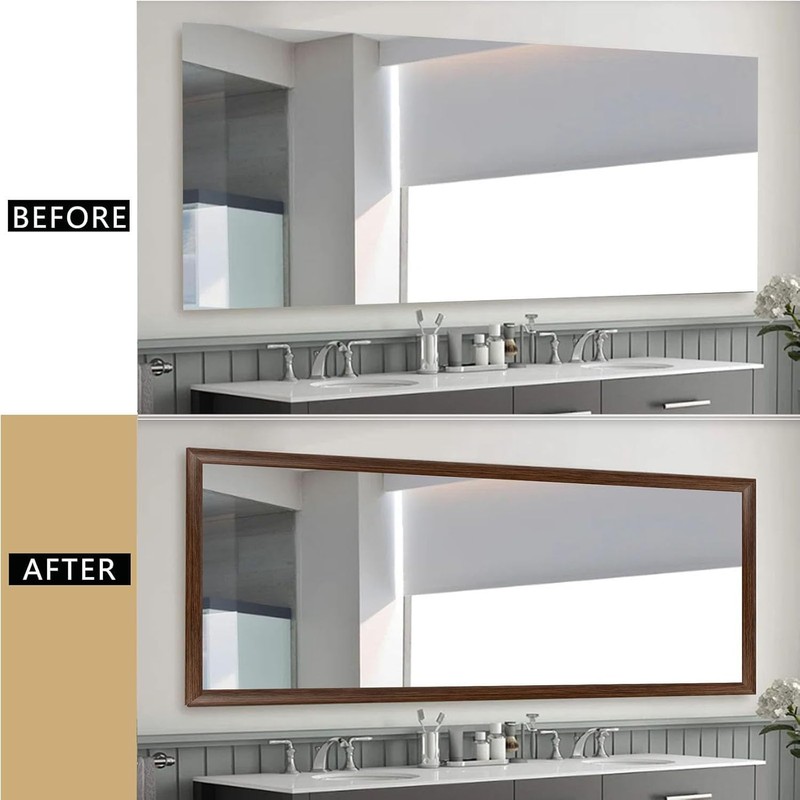 DESOMINOR 32.8Ft Black Border Peel &Stick Wood Grain Wallpaper Border