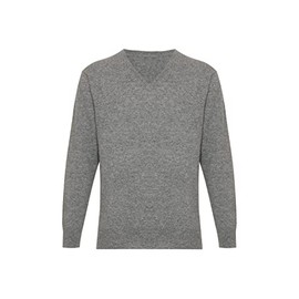 Lona Scott Men's Cashmere V Neck Sweater (US, Alpha, Medium, Regular, Regular, Grey)