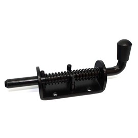 Heavy Duty Spring Latch Bolt, 1/2" Pin Shed, Barn, Chicken Coop Black Powder Coat.