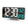KOSUMOSU Digital LED Clocks for Bedrooms 6.7in White Alarm Clock,