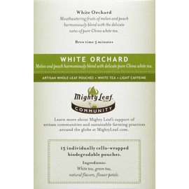 Mighty Leaf Tea White Orchard Tea, Whole Leaf Pouches, 15 ct