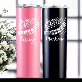 ArtPaperWonders Music Teacher Gift Tumbler Cup Music Lover Fan Piano Player Teacher Appreciation