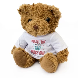Big Red Egg MAZEL TOV ON YOUR BAT MITZVAH - Teddy Bear - Cute Soft Cuddly Adorable - Gift Present