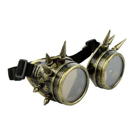shoperama Goggles with Spikes Bronze Gold Steampunk Glasses Welding Goggles Burning Man Accessories