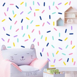 Colorful Sprinkle Wall Decals Peel and Stick Fabric Wall Decals Removable Confetti Wall Stickers Color Bar Wall Decals Cute Wall Stickers for Girls Bedroom Nursery Kids Room Decor