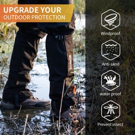 BUERTS hiking gaitersfor men,900D Waterproof Windproof gaiters,Lightweight Gaiters for women Snow Gaiters for trekking, climbing,hunting and skiing. (Green-L) (Black-L)