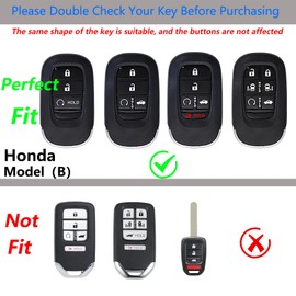 SLAKNOK for Honda Key Fob Cover with Keychain,Real Carbon Fiber Zinc Alloy Protection Key Case Compatible with 2022 2023 Accord Civic HR-V CR-V Pilot Sport SI EX EX-L Touring Key shell Accessories
