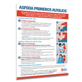 Choking Poster for Infant, Child, Adult in Spanish (5 Pack) - Heimlich Maneuver Poster for Restaurants, Workplace, Schools - First Aid for Choking - Laminated, 17 x 22 inches