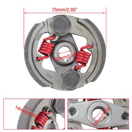 Heavy Duty Clutch Pad & Extra 2 Springs 43cc 47cc 49cc 50cc 2-Stroke Engine Racing Clutch Pads for Mini Moto Pocket Rocket Kid Bike ATV SYX Moto Gray