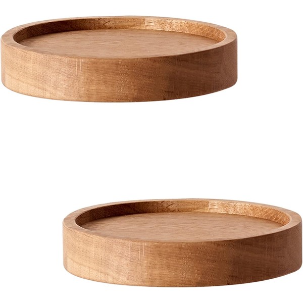 Gieanoo Upgraded Round Floating Shelves, 2 Pack Solid Oak Deep
