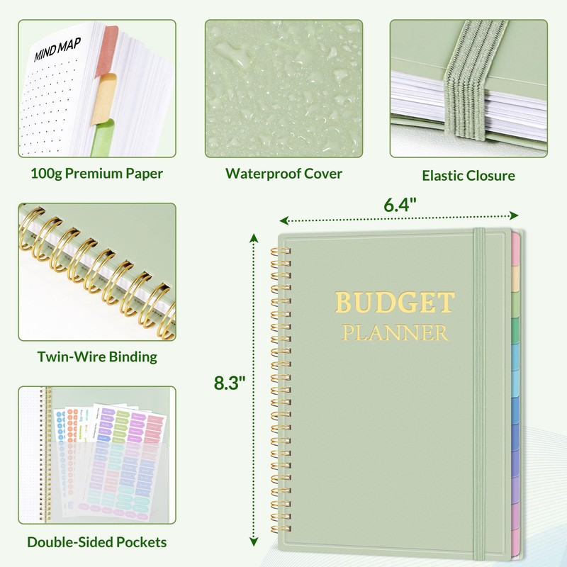 SUNEE Budget Planner - Monthly Budget Book with Expense Tracker