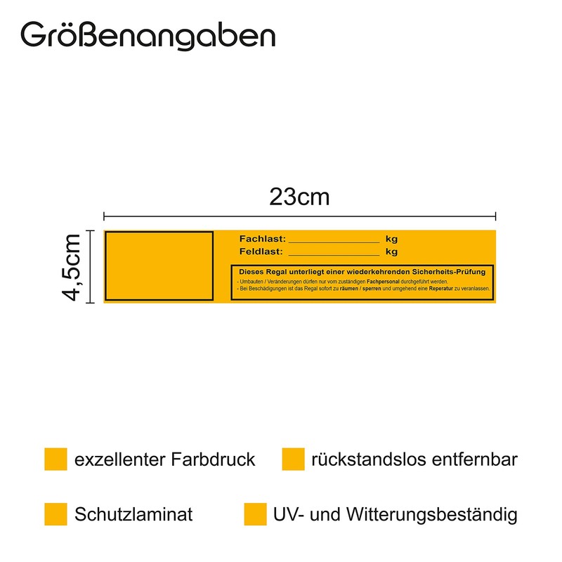 10 x Shelf Load Field Load Stickers 23 x 4.5