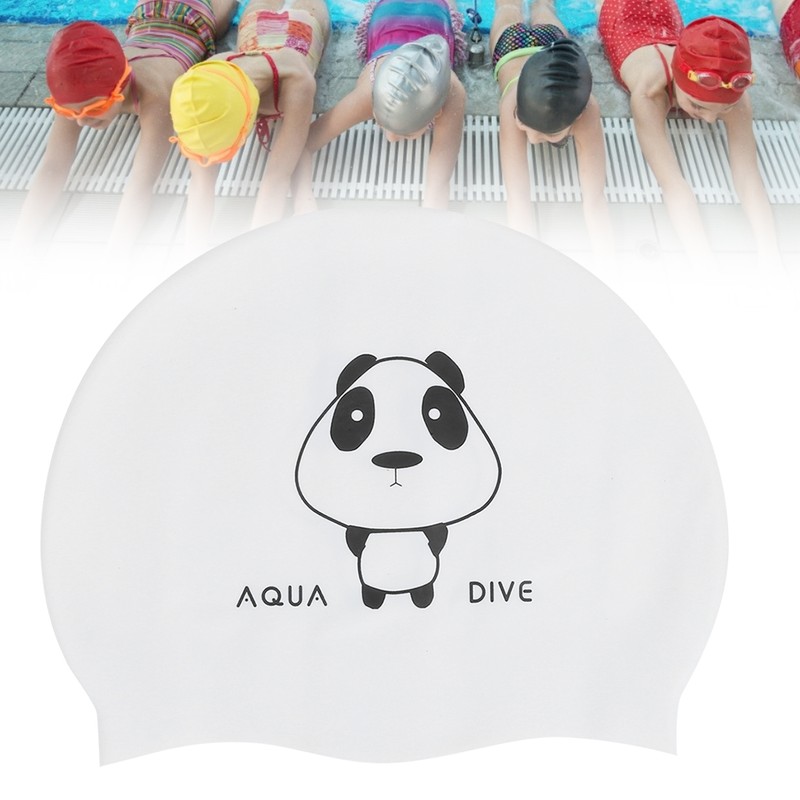2Pcs Silicone Swimming Cap Hat Cartoon Cute Universal Type for