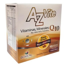 Azvite Multivitaminico Con: Coenzima Q10 Con 90 Cápsulas Sabor Sin sabor