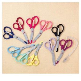 Nursery 105784A Scissors with Extendable Spiral Strap, 13 Colors, Made in Japan, Fluorine Coated, Pink x Pink