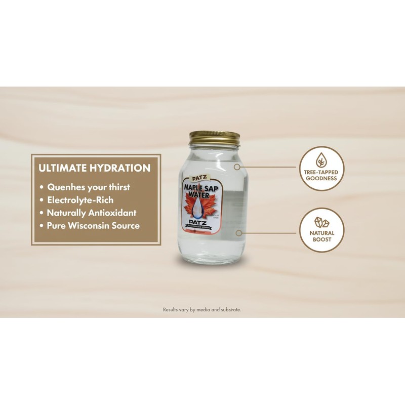 Patz Pure Maple Sap Water - 32oz - Wisconsin Tree-Tapped