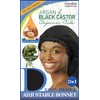 Donna Gorro Tratamiento Argán Ricino Negro Trenza Satén Ajustable Dormir Ducha Seda Blanco