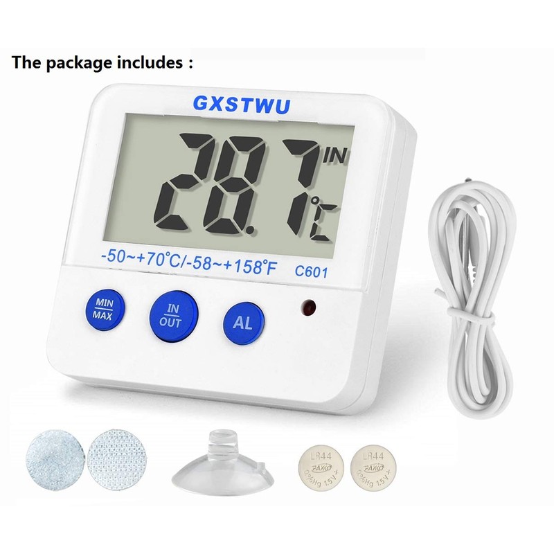 Fridge Freezer Thermometer Max/Min Memory GXSTWU High & Low Temperature