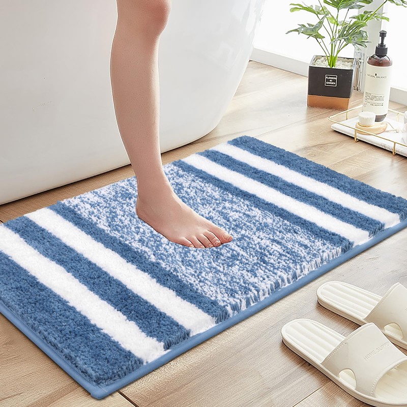 Pauwer Soft Bath Mats, Microfiber Fluffy Non Slip Bathroon Rug