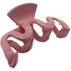 Topkids Accessories Wave Hair Claw Clips for Women and Girls, Hair Accessories for Women, Large Hair clips, Hair Styling Tools, Hair Clips Women, Large Claw clips (Pink)