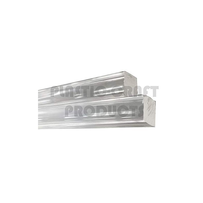 Acrylic Extruded Square Rod, Clear, 1/2" (0.5") Square x 72"