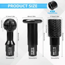 LBING Ball End Mill for Angle Grinder, M14, 115/125 mm, Woodworking Tool with Rasp Disc (3 Piece Set 115/125 mm)