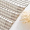 TOPICK Net Curtain Striped Linen Curtains with Stripes Kitchen Curtain