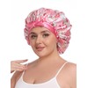 Vettres Double Layer Satin Bonnet for Sleeping with Detachable Eye