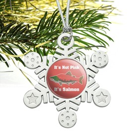 GRAPHICS & MORE Not Pink Salmon Color Funny Metal Snowflake Christmas Tree Holiday Ornament