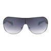 Khan Shuttle - One Piece Shield Sunglasses (Silver Black)