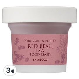 Skinfood Red Bean Tranexamic Acid Food Mask 120g, 3 Packs, 1 Pack / 스킨푸드 레드빈 트라넥사믹애씨드 푸드마스크 120g, 3개, 1개입