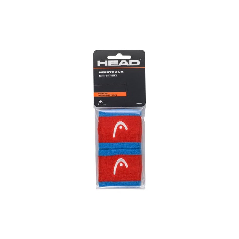 HEAD Unisex Adult Wristband Striped 2.5, Hibiscus/Orange, 2.5 Inches