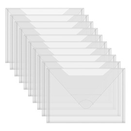 Briartw 10 Pack Storage Bag,Resealable Plastic Envelopes Pockets for Cutting Dies Stencil Crafts Organizer Holder,7x10"Clear Storage Envelopes for Clear Stamp,Die Cuts,Scrapbook Paper