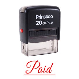 Printtoo Paid Self Inking Rubber Stamp Office Stationary Custom Stamp-Red