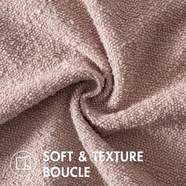 MIULEE Set of 2 Pink Throw Pillow Covers 18x18 Inch Decorative Couch Textured Boucle Accent Solid Cases Soft for Spring Cushion Chair Sofa Bedroom Livingroom Home Decor