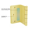 goldenwarm 6 Pack Gold Swing Clear Expandable Door Hinges, 3.5"
