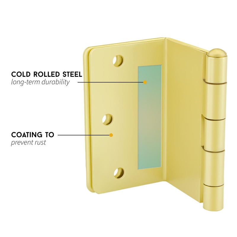 goldenwarm 6 Pack Gold Swing Clear Expandable Door Hinges, 3.5"