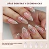 Uñas Postizas con Punta Francesa, Uñas Press on para Manos,