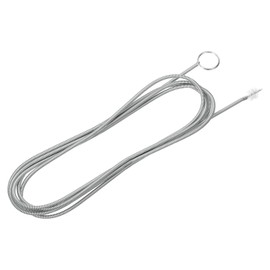 uxcell 1 Pcs AC Drain Line Cleaner Tool Brush, 86.6 Inch Long Drain Brush Flexible Feeding Tube Brush, Refrigerator Car Cleaning Brush for Straw, Hose Pipe(Stainless Steel White)