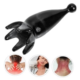 OHPHCALL Scalp Massage Comb Handheld Ox Horn Hair Comb Massager for Stress Relief Random Style