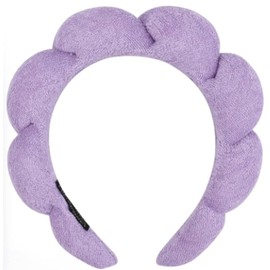 Spa Headband for Washing Face, Makeup Headband, Bubble Skincare Headbands Terry Cloth Headband Soft Puffy Headband for Women Makeup Removal, Shower, Facial Mask, headband (Purple, One Size)