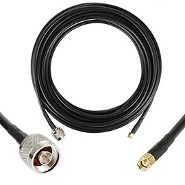 36 ft Low-Loss Coax Extension N Male to RP-SMA Male Cable (50 Ohm), WIZACE Coaxial Jumper Connector for Hotspot Miner,GPS,RF Radio,WiFi,Yagi Antenna,Router,Amplifier to Antenna Surge Arrester