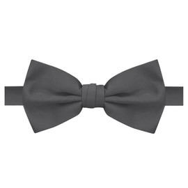 Jacob Alexander Men's Pretied Banded Adjustable Solid Color Bowtie - Charcoal