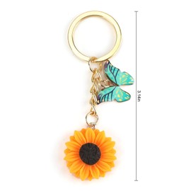 Cute Cartoon Anime Sunflower Keyring, Gift for Women, Small Gifts for Girlfriends, A Must-Have Accessory for Girlfriend, Ideal as a Birthday Gift or to Cheer Up, Silver7, S