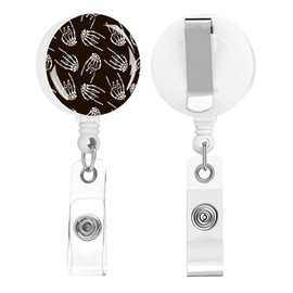 Badge Reels Retractable,Id Badge Holders Retractable,Badge Clips Retractable ID Card Holder for Teacher, Student, Office Worker(Skeleton Hand)