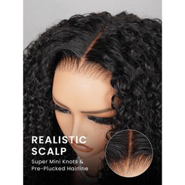 MEGALOOK Salon-Quality Special Kinky Curl Wig Human Hair 250% Density Ready to Go Glueless Wigs Human Hair Pre Plucked Pre Cut HD Lace 6x6 Closure Wig Bleached Tiny Knots 18 Inch