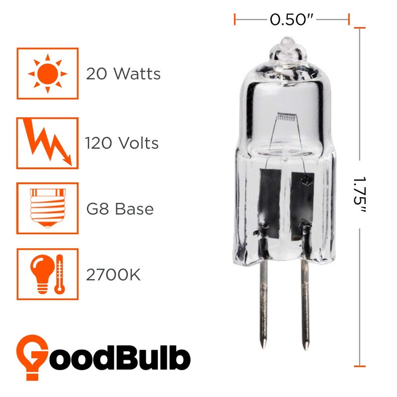 GoodBulb 20-Watt JCD Light Bulb G8 Base 120V High Output
