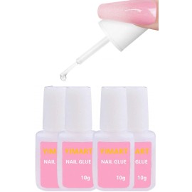 Glue Gel for Acrylic Nails Professional Salon Nail Glue Quick and Strong Nail Liquid Adhesive, 4 Pack ys
