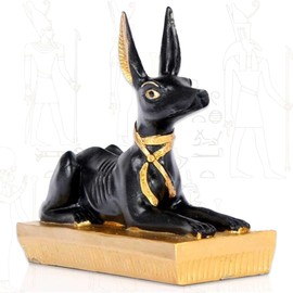 mtb more energy Decorative Figurine "Guardian of The Dead" - Lying Anubis Statue - Length 10 cm - Decoration Egypt Deity Jackal